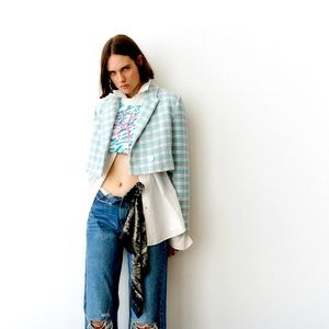 Zara Textured Crop Blazer